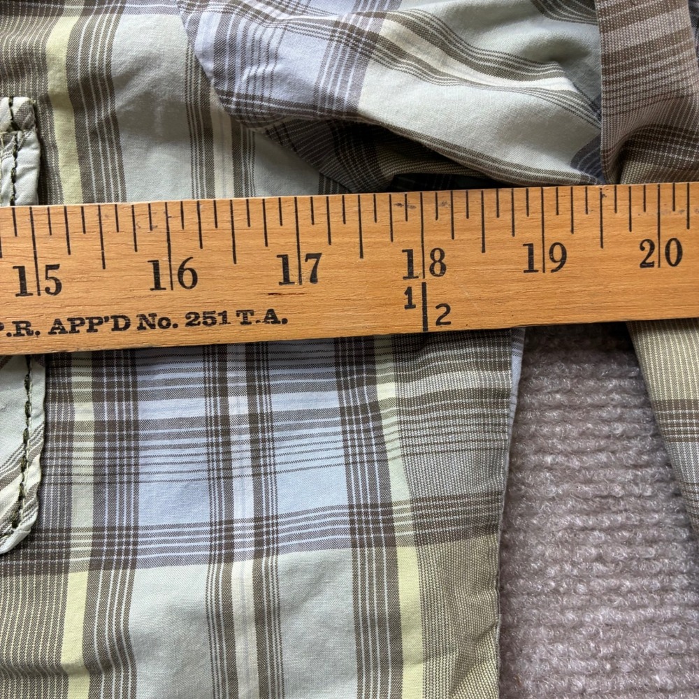 Cruel Girl Womens Western Snap Shirt Plaid Green Tan Long Sleeve Cowgirl M - Picture 6 of 12